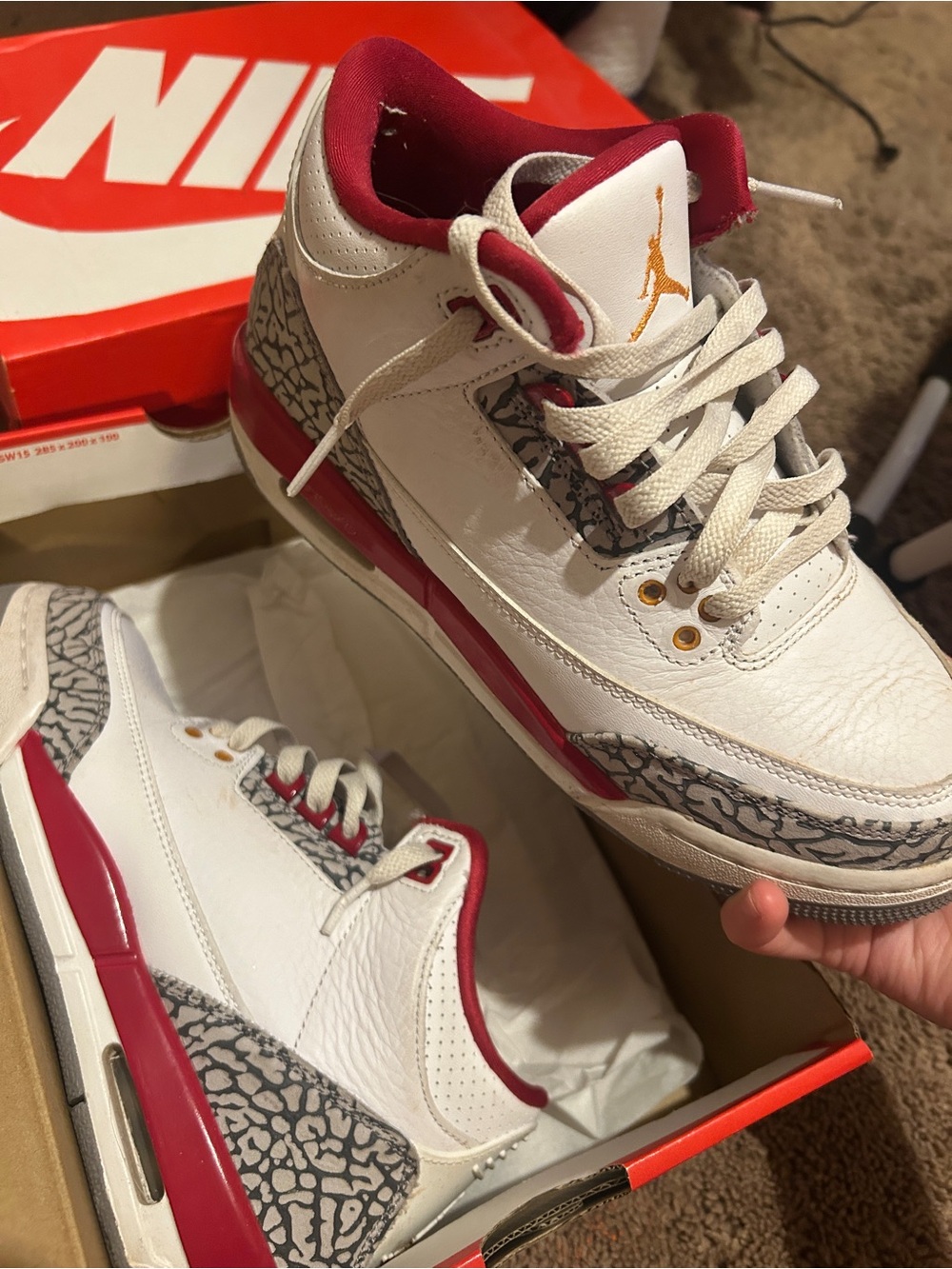 Jordan Kids White, Red & Gray Retro Basketball Sneakers